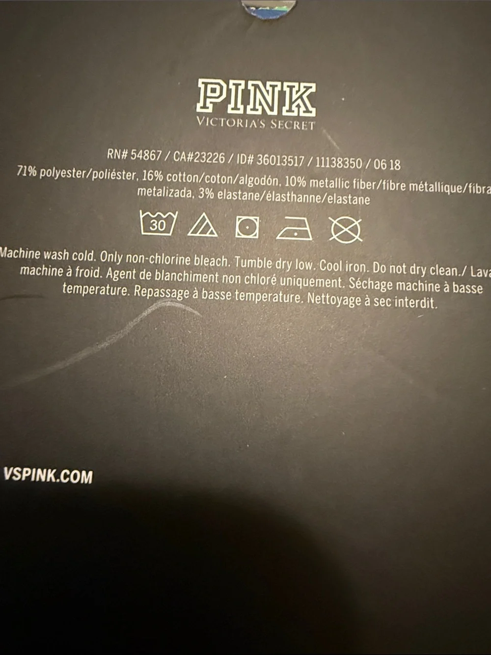 NWT PINK Victoria's Secret Metallic Rose Pink Crew Socks